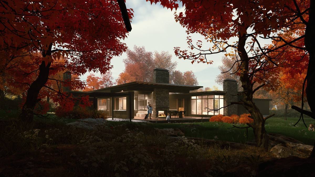 Hearth Home autumn exterior view